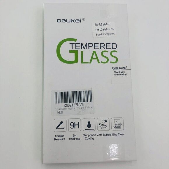 Brand New BEUKEI Tempered Glass For LG Stylo 7 Screen Protector‎ - Picture 1 of 6